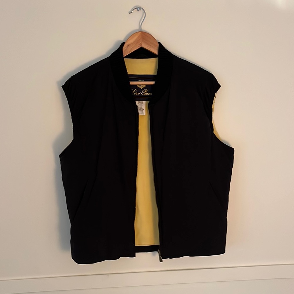 Loro Piana Black Sleeveless Vest with Yellow Interior